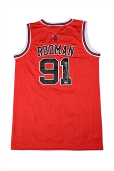 Dennis Rodman Chicago Bulls Signed Authentic Jersey and Signed  16x20 (2 Pieces)